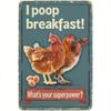 Metal Rooster Sign Vintage Farmhouse Decor Rustic Chicken Coop Art 20x30 cm