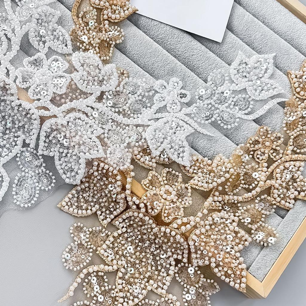European And American Applique Bead Embroidery Handmade Bead Piece Embroidery Collar Flower Performance Clothing Dress Wedding Collar Decoration