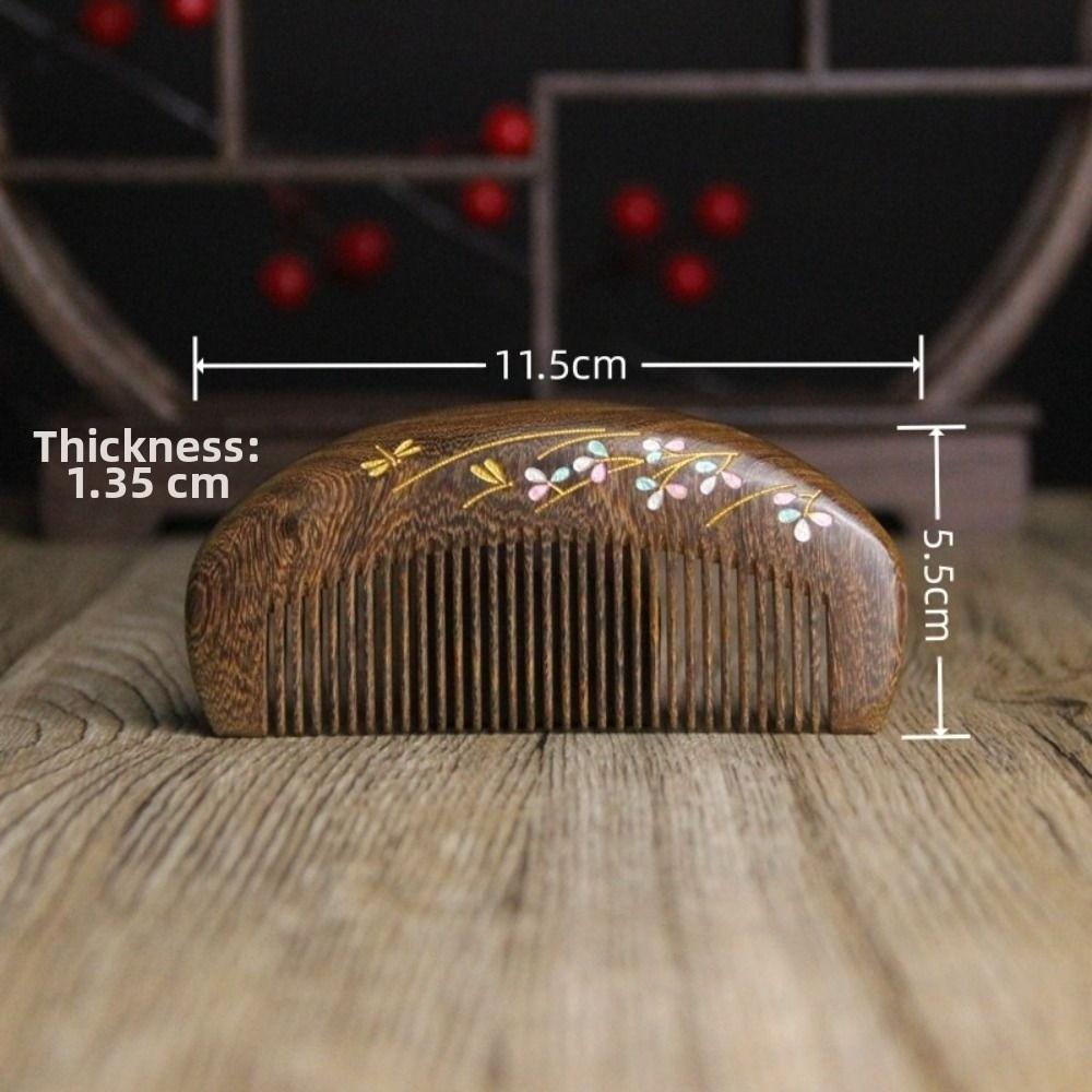 Gold Sandalwood Sandalwood Hair Comb Gold Branches Wood Combs Hot Hair Brush  Hair Styling Tool