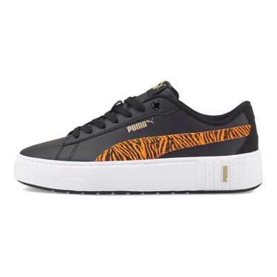 Zapatillas Deportivas Casuales de Plataforma Baja para Mujer Zapatillas Negras Blancas Naranjas 383877-01