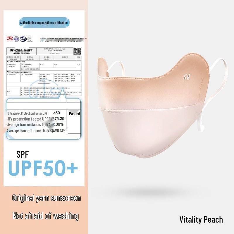 Summer Color Block Gradient Anti-UV Eye Corner Protection 3D Ice Silk Face Mask for Women