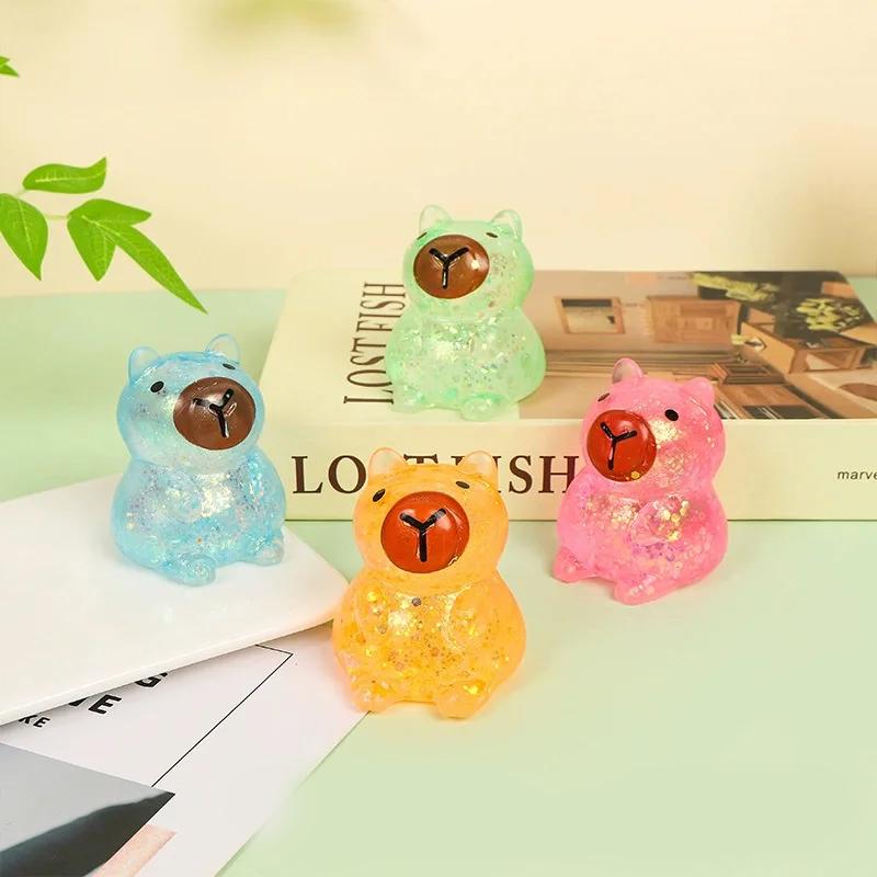 

Sparkling Capybara Squishy Fidgeting Plaything Plush Maltose Squeeze Stress Ball Sensory Toy For Anxiety Relief Adults Gift
