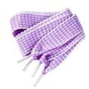 Gingham Ribbon Shoelaces with Lace Trim for Trainers and Canvas Pairs, Flat Decorative Laces for Daily Styling