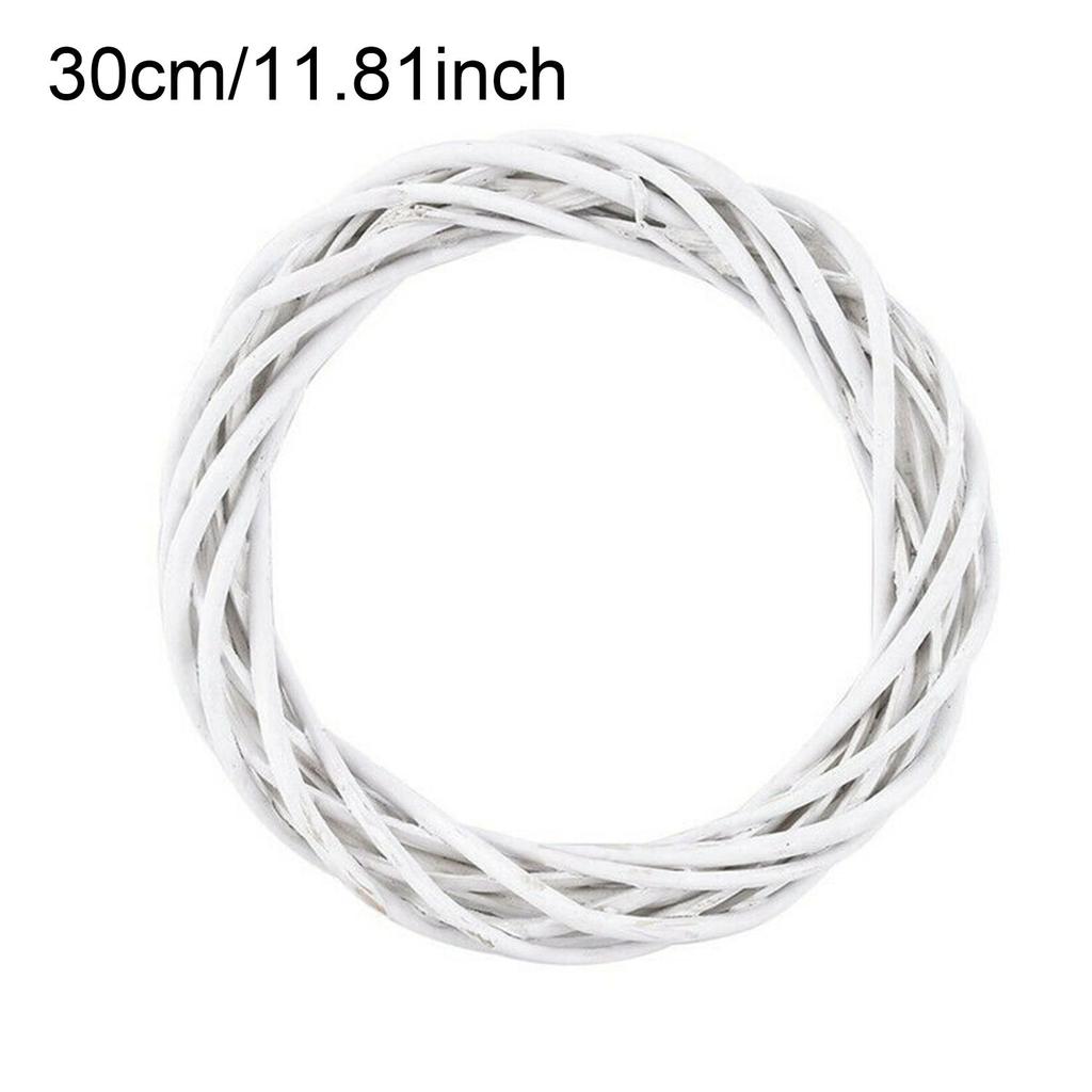10-30CM Home Window Door Xmas Party Decorations Vine Ring White Wreath Christmas Rattan Ring Wreath Wicker Garland Hanging