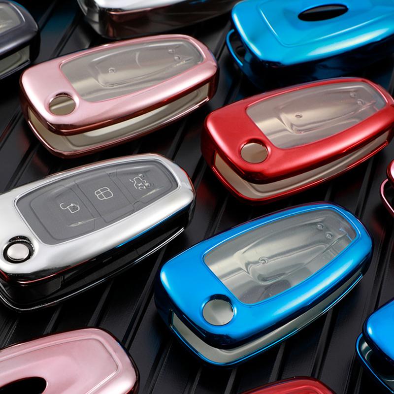 Auto skládací Flip Kryt Klíč Pouzdro Pouzdro Pro Ford Focus 2 3 MK3 ST RS Ecosport Kuga Escape Fiesta Fold C-Max S-Max Příslušenství Mondeo