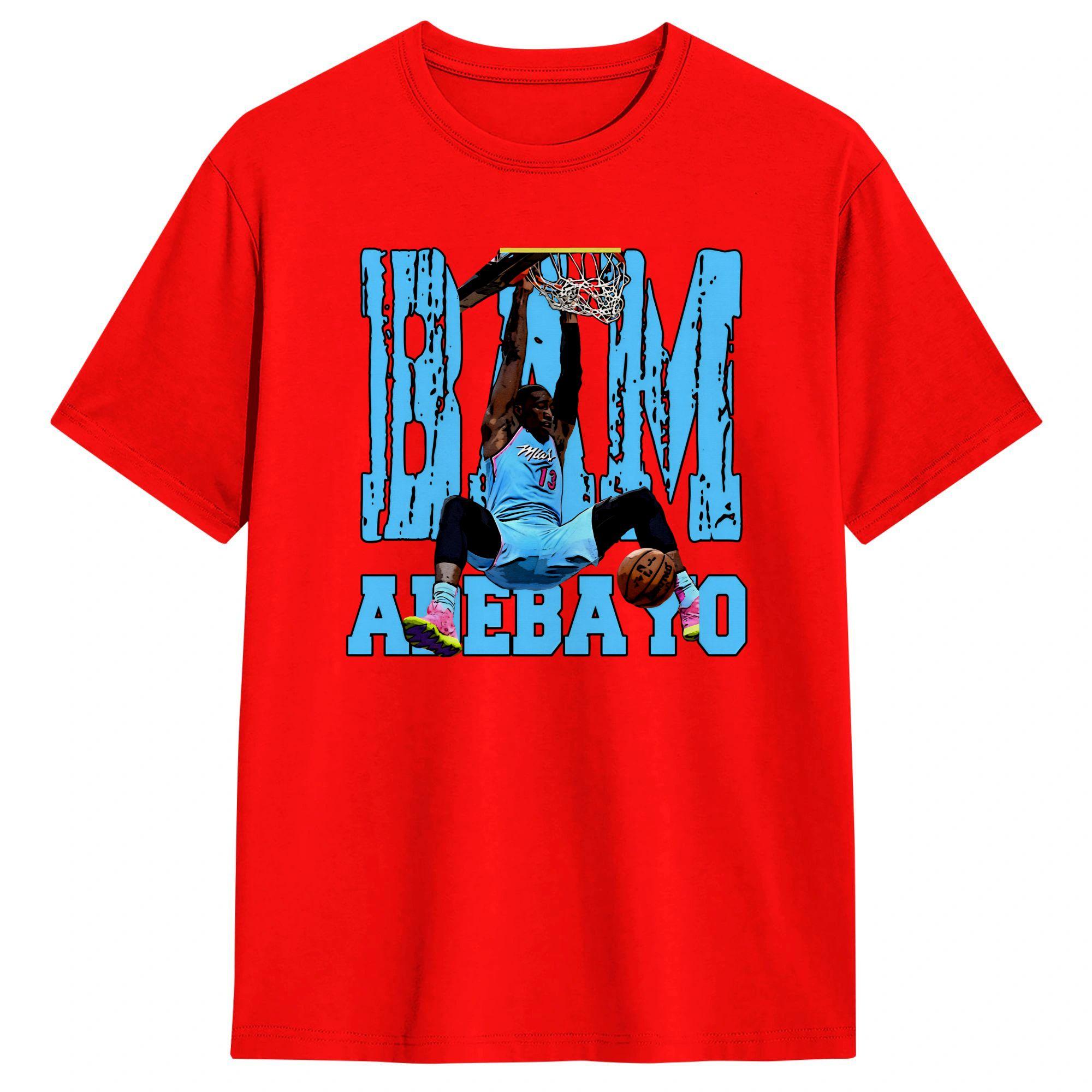 Bam Adebayo Unisex T Shirts  Creative Tee Shirt Short Sleeve Crewneck TShirt Cotton Birthday Present Clothes S