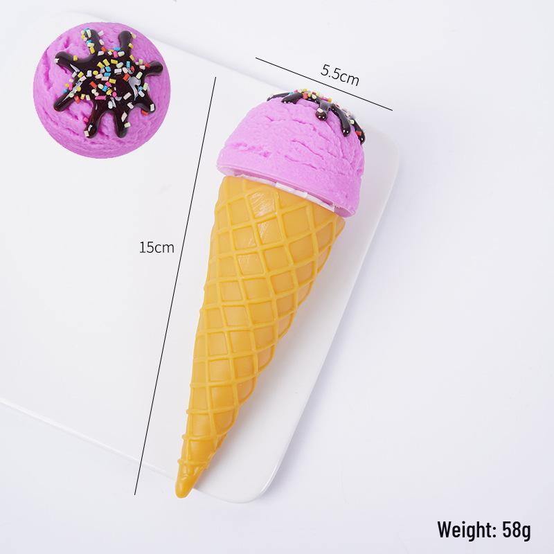 Handcrafted Realistic Ice Cream Ball Display Prop - Macaron Color Cone Toy