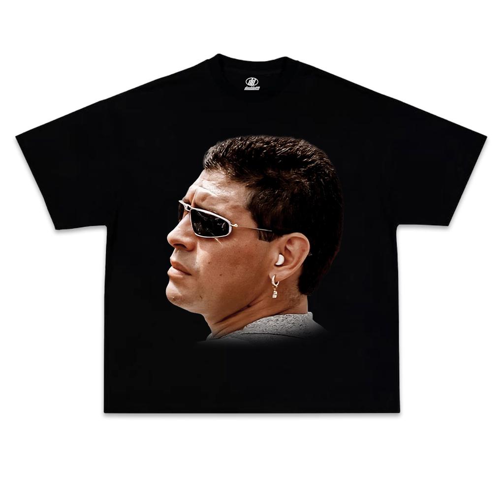 Maradona Big Face Print Men T-shirts Oversized Y2k Casual Cotton Street Hip Hop Short Sleeve Male Top Breathable Comfort Clothes