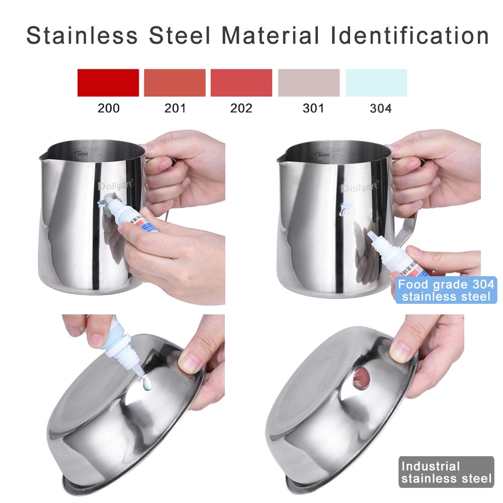 Milk Pitcher, Daily Art 330ml12fl.oz. Stainless Steel Milk Cup Milk Frother Pitcher Milk Jug