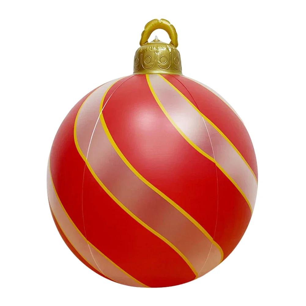 2025 Christmas 60cm Balls Decoration Outdoor Indoor Light Up LED Christmas Decoration Balloons Inflatable Toy Balls