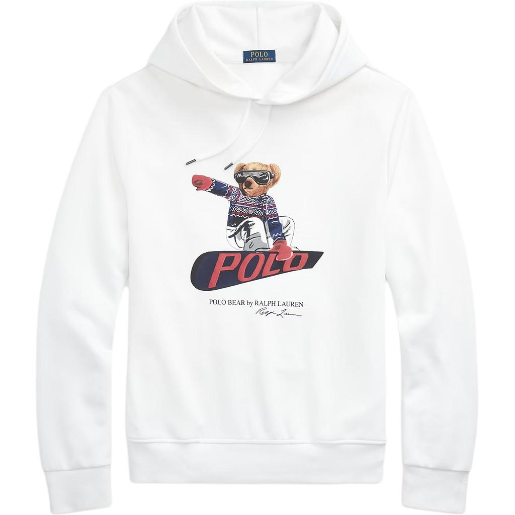 Polo Ralph Lauren Bear Ski Pattern Hooded Long Sleeve Fleece Sweatshirt Men Sweatshirt White MNPOKNI16821904-100