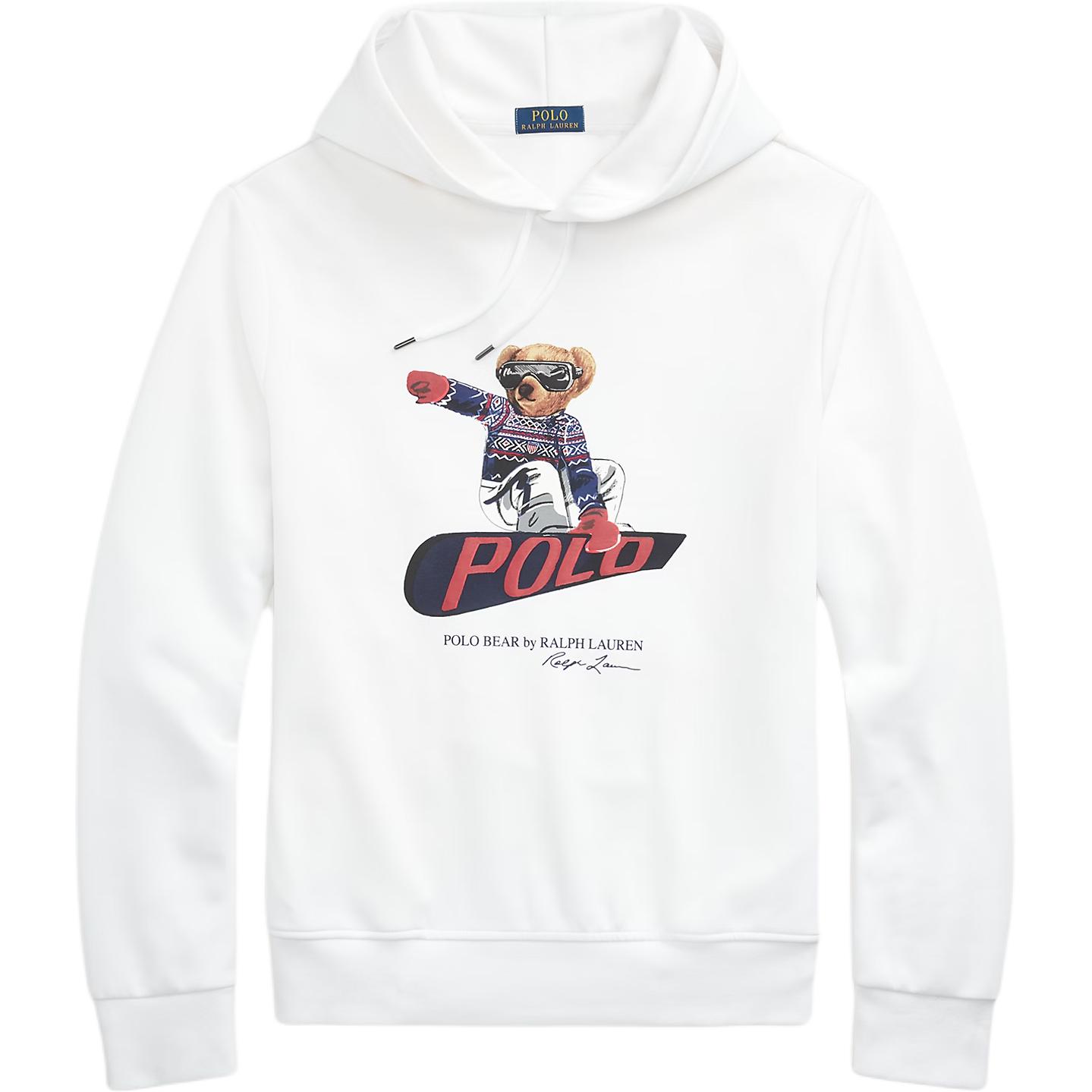 

Polo Ralph Lauren Bear Ski Pattern Hooded Long Sleeve Fleece Sweatshirt Men sweatshirt White MNPOKNI16821904-100 2XL