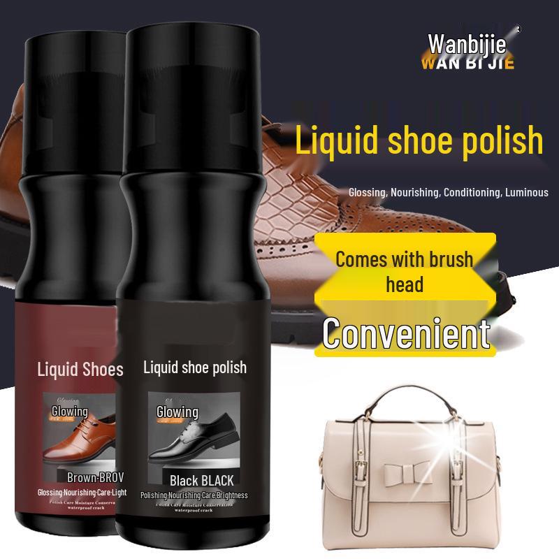 Colorless Liquid Shoe Polish & Care Oil with Integrated Brush