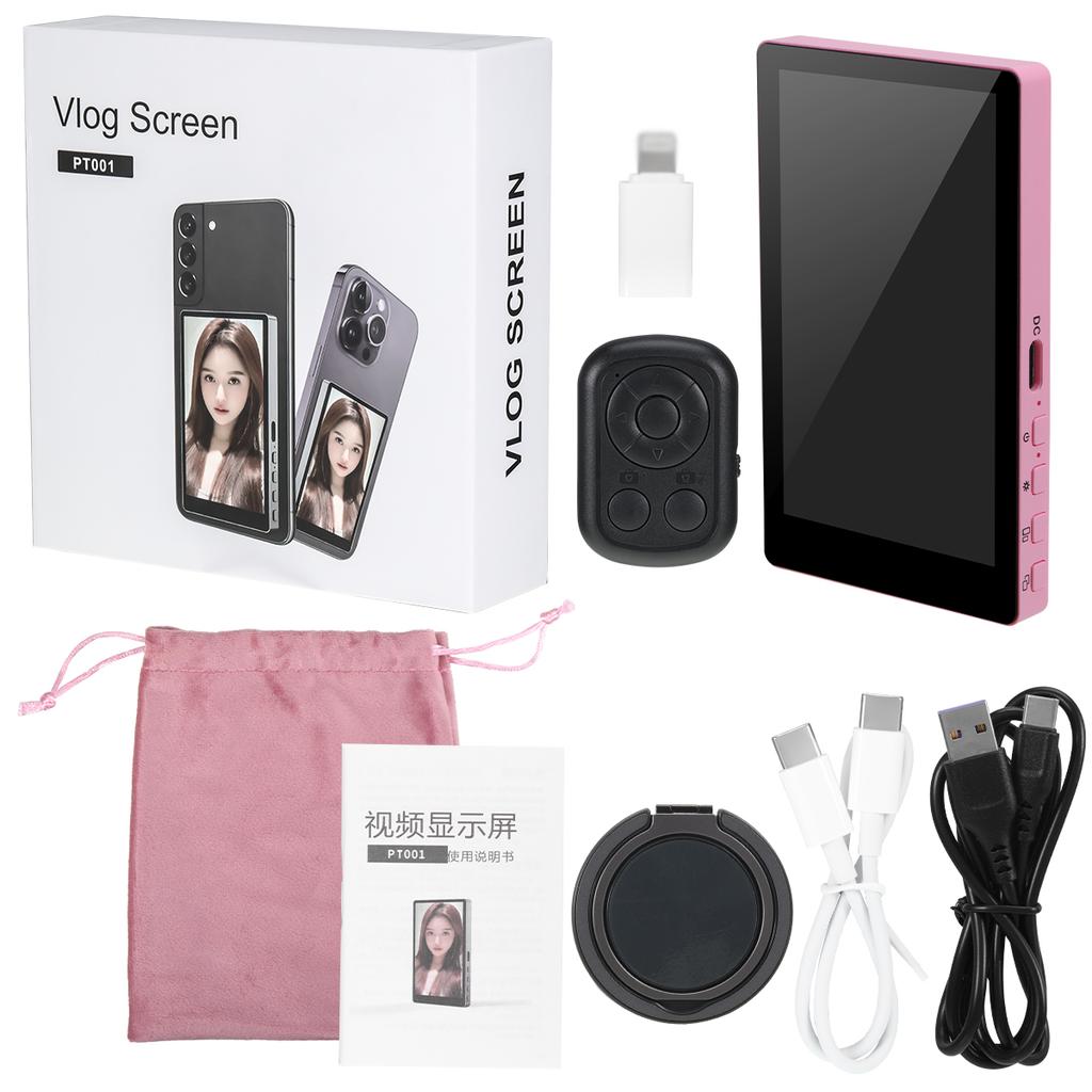Wireless Selfie Monitor for Iphone Android Live Selfie Monitor Screen with Screen Mirroring Vlog Live Stream Selfie Monitor