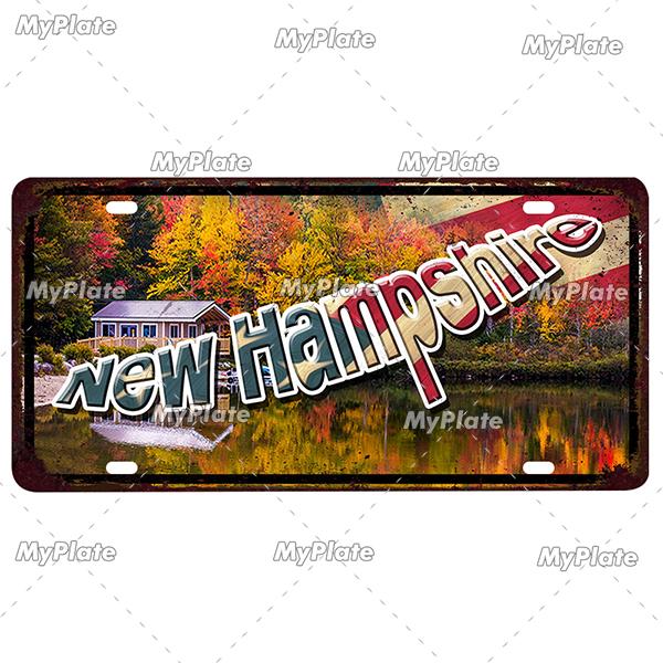 [MyPlate]Vintage America State USA City Licenses Plate Metal Sign Tin Sign Poster Plaque Decor Bar Pub Club Home Wall Decoration