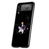 Gražus astronautas telefono dėklas, skirtas Samsung Galaxy Z Flip 3 4 5 6 7, kietas juodas sulankstomas PC, Samsung Z Flip3 Flip4 Flip5 dangtelis