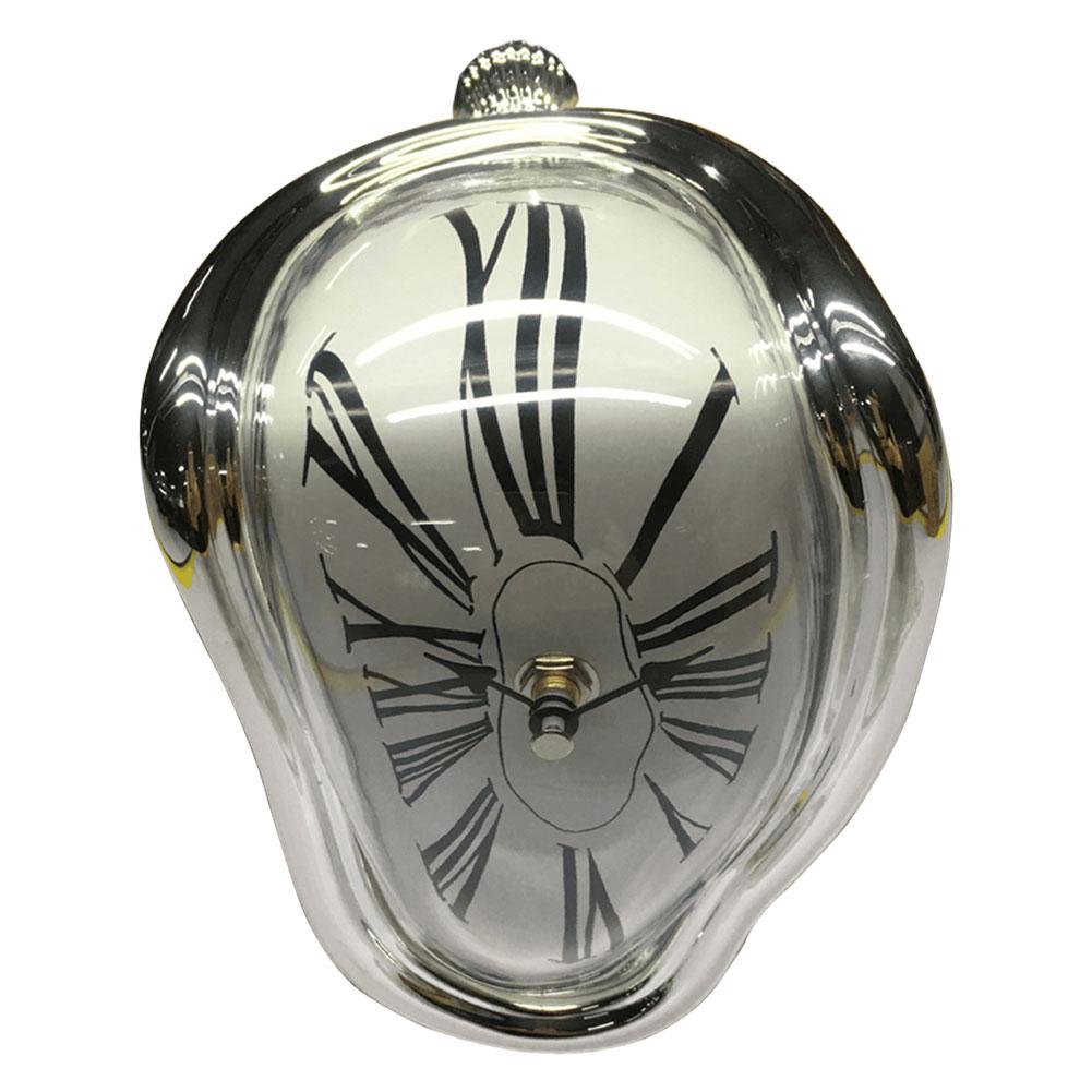 

Новий креативний годинник, що плавиться, роман, сюрреалістичний, спотворений, настінні годинники, що плавляться, настінні годинники з плавленням для домашнього офісу, полиця, стіл, стіл, подарунок срібний