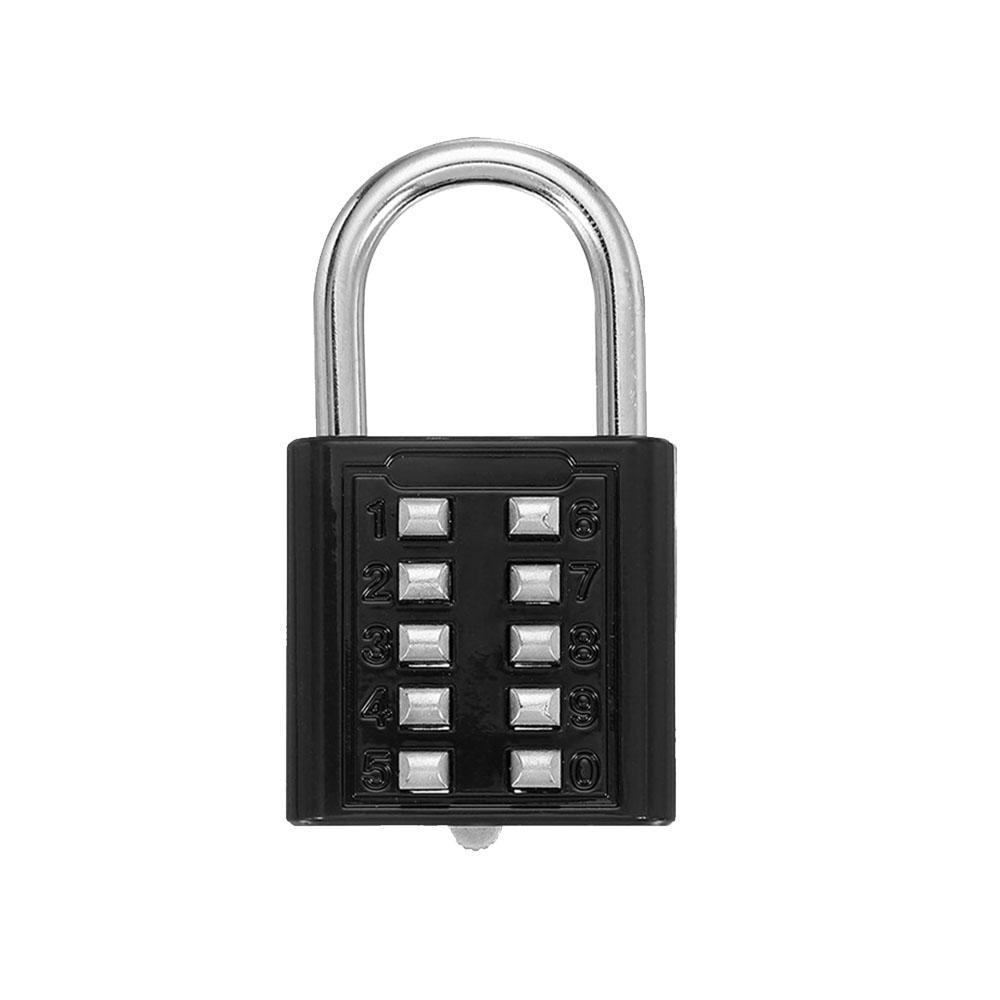 10 Digit Combination Outdoor Padlock Waterproof Zinc Alloy With Key Backup Smart Lock For Travel Luggage Anti-Theft