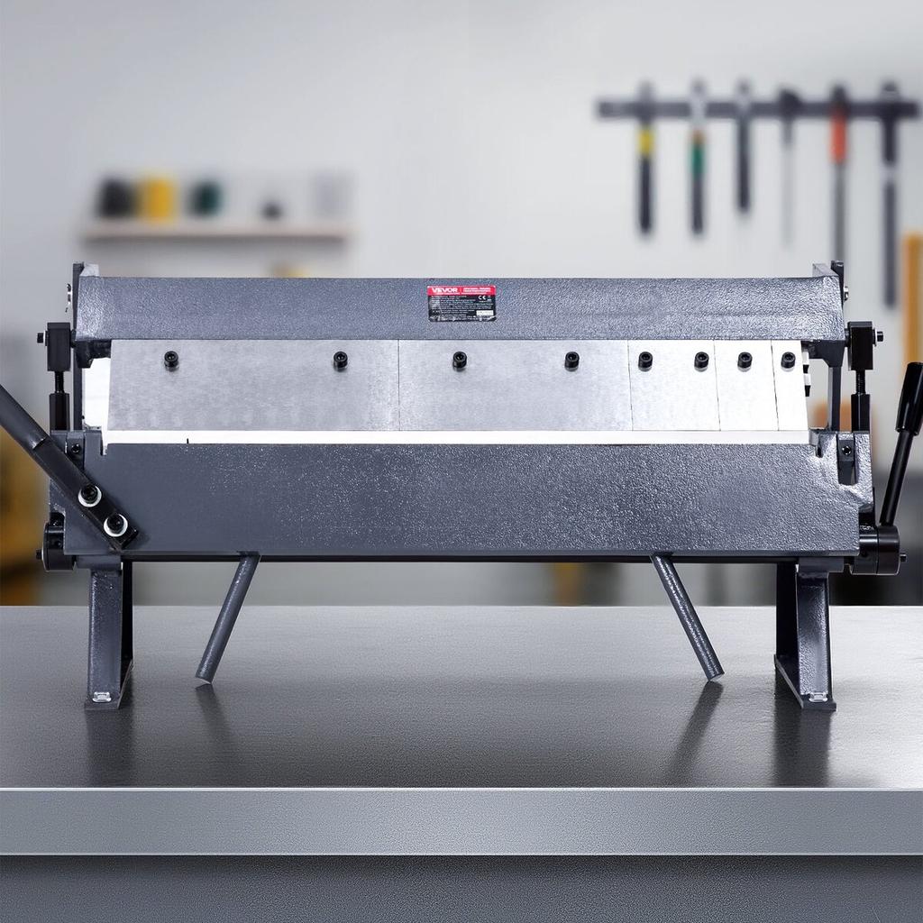 Box and Pan Brake, 610 mm/24 inch Sheet Metal Bending Brake,16-Gauge Mild Steel Capacity, 0-135 Degree Adjustable, Metal Bender Machine with 5