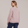 Autumn and Winter Plus Size Women's Solid Colour Simple Woven V-neck Pullover Jumper