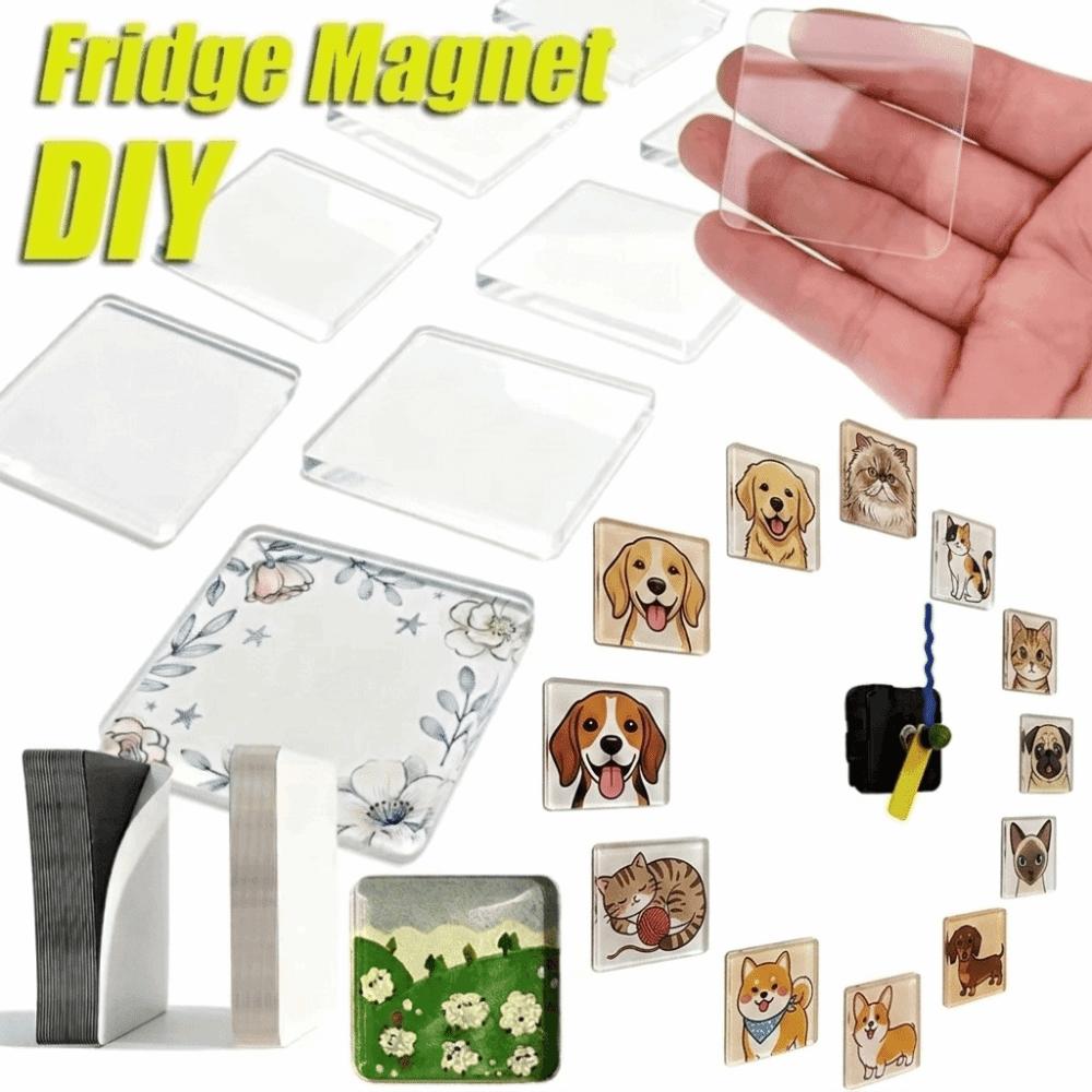 3×5cm Refrigerator Magnets Transparent Photo Frame New Photo Magnets Kit Kitchen Decor
