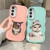 Case for Samsung Galaxy A11 A13 A16 A52 A14 A15 A21s A12 Soft Phone Cover A03 A04 A05 A23 A22 A33 A53 A06 Angry Cat Bow