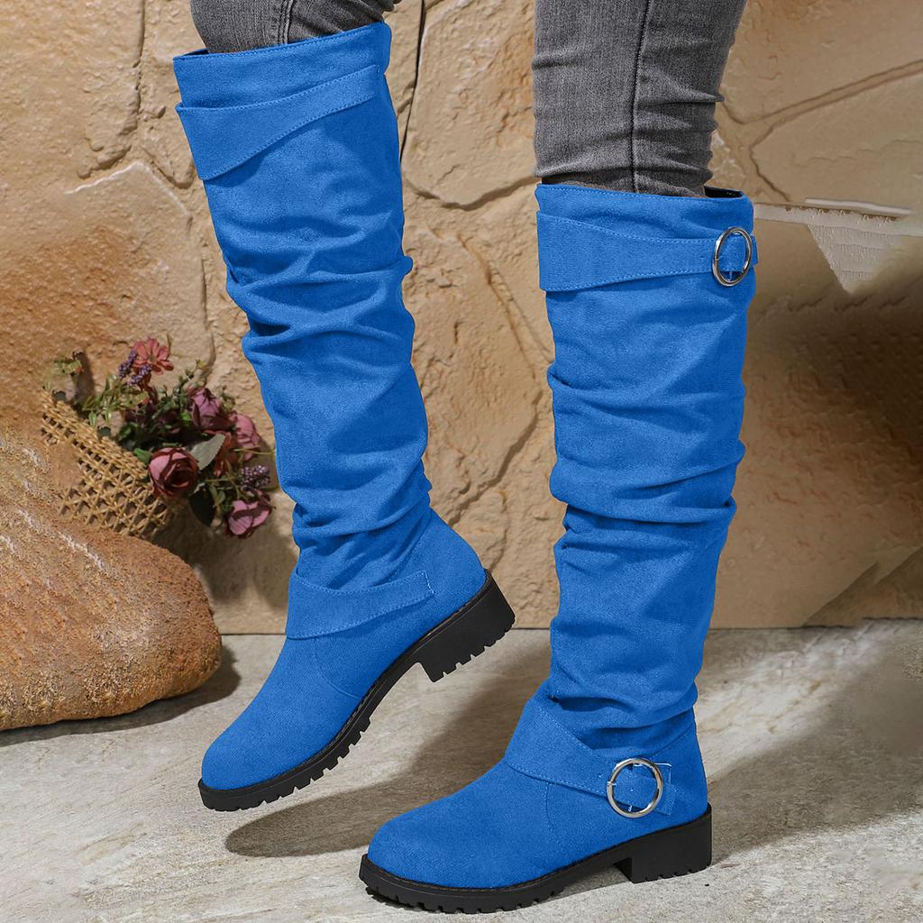 Women's Boots With Over The Knee Slouch Boots Chunky Heel Fashion Mid Calf Boots Boots Women Size 8 Mid