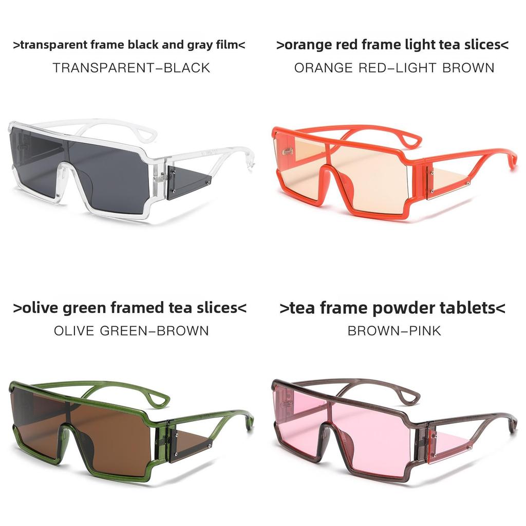 Futuristic Geometric Square Sunglasses With Uv400 Protection For Fashion Streetwear