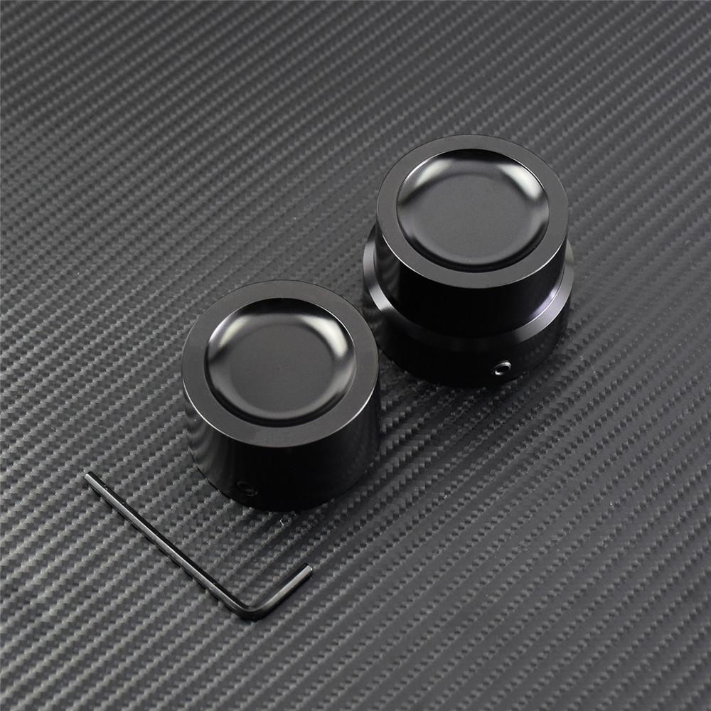4pcs Motorcycle Front & Rear Axle Nut Covers Caps Black For Harley Sportster XL Dyna Fat Bob FXDF Touring Electra Glide Softail