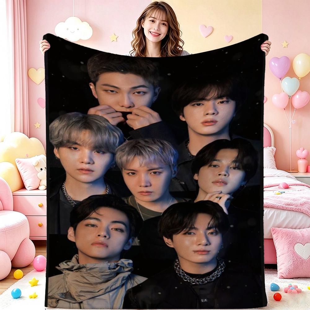 Male Idol Group Portrait Blanket Blanket Suitable For All Seasons Bedroom Sheet Outdoor Plush Blanket