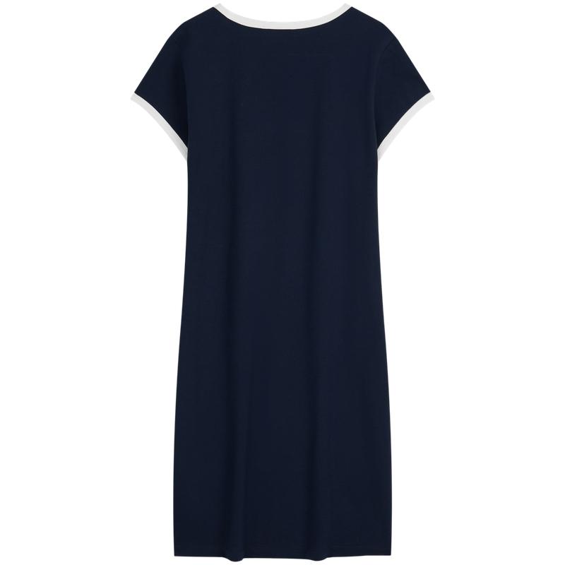 Calvin Klein American Vintage Color Block U-Neck Slim Fit Knit Short Sleeve Dress Women dresses 47G212G