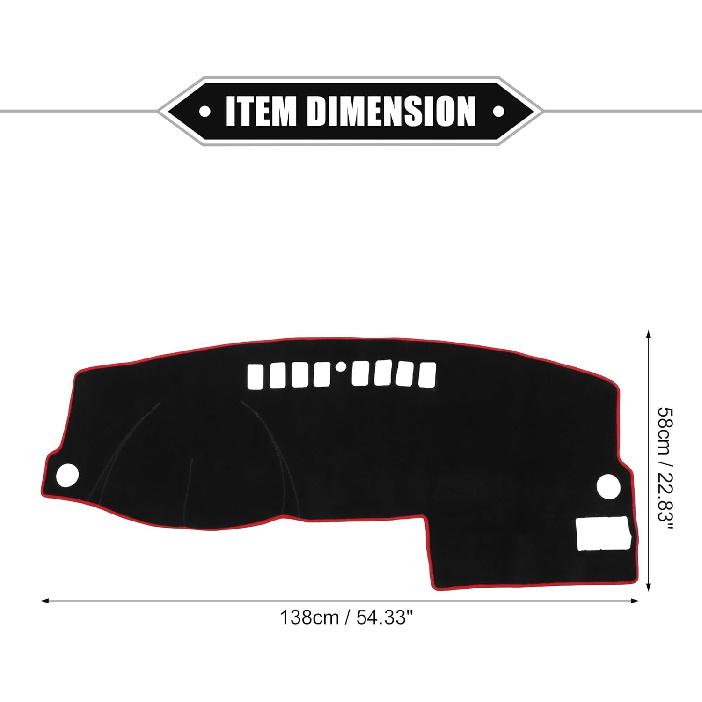 Car Dashboard Cover Mat Compatible for Ford Fusion 2003-2007, Protective Polyester Red Center Console Interior Trim Dash Board Mat