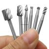 6pcs Rough Tooth Carbide Rotary File Set - High-Speed Steel Carving Milling Cutter for Woodworking DIY