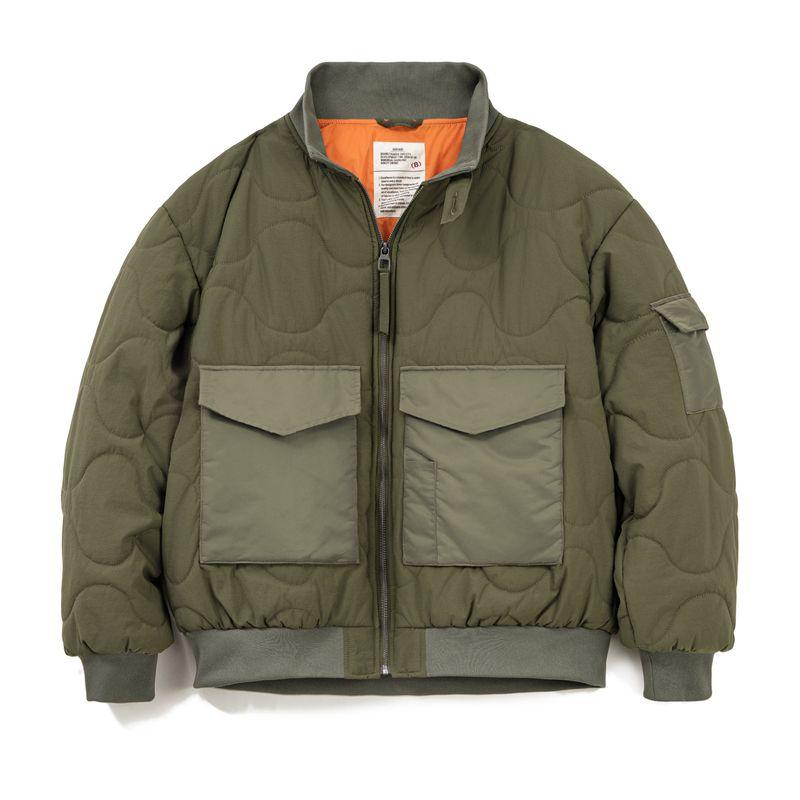 

Madden Workwear American Retro M51 Army Green Jacket with Large Pockets, Short Stand Collar, Warm Cotton Coat for Men in Winter Army Green X L