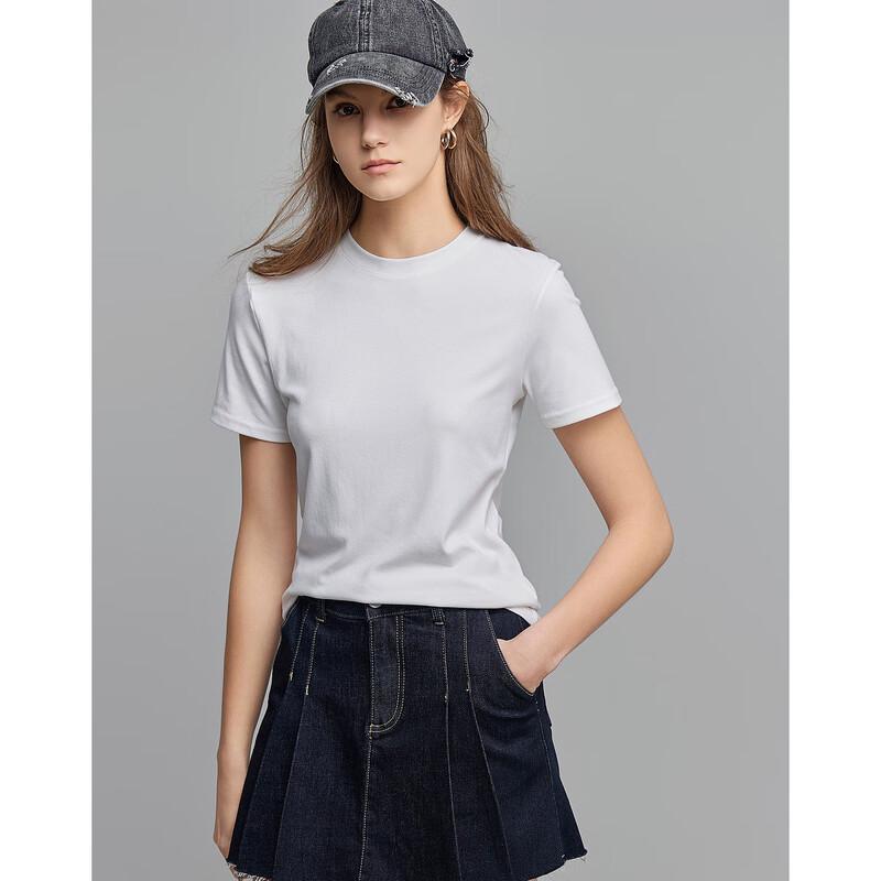 T-shirt pour femme Demana doux à col rond et manches courtes