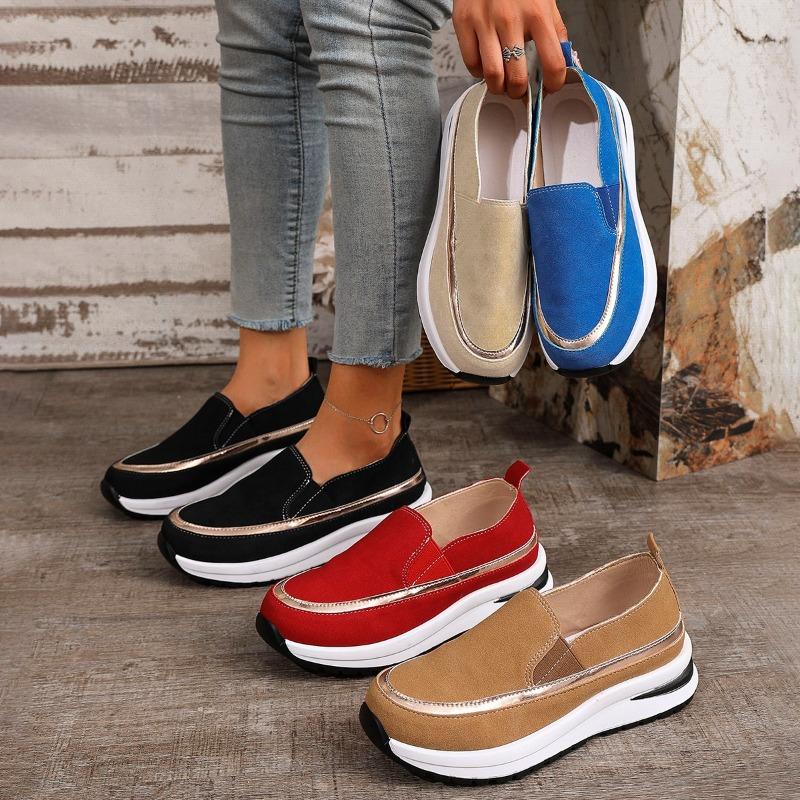 Autumn Cross-border Foreign Trade New Single Shoes European and American Women's Single Shoes Round Head Flat Bottom Color Matching Large Size Loafers