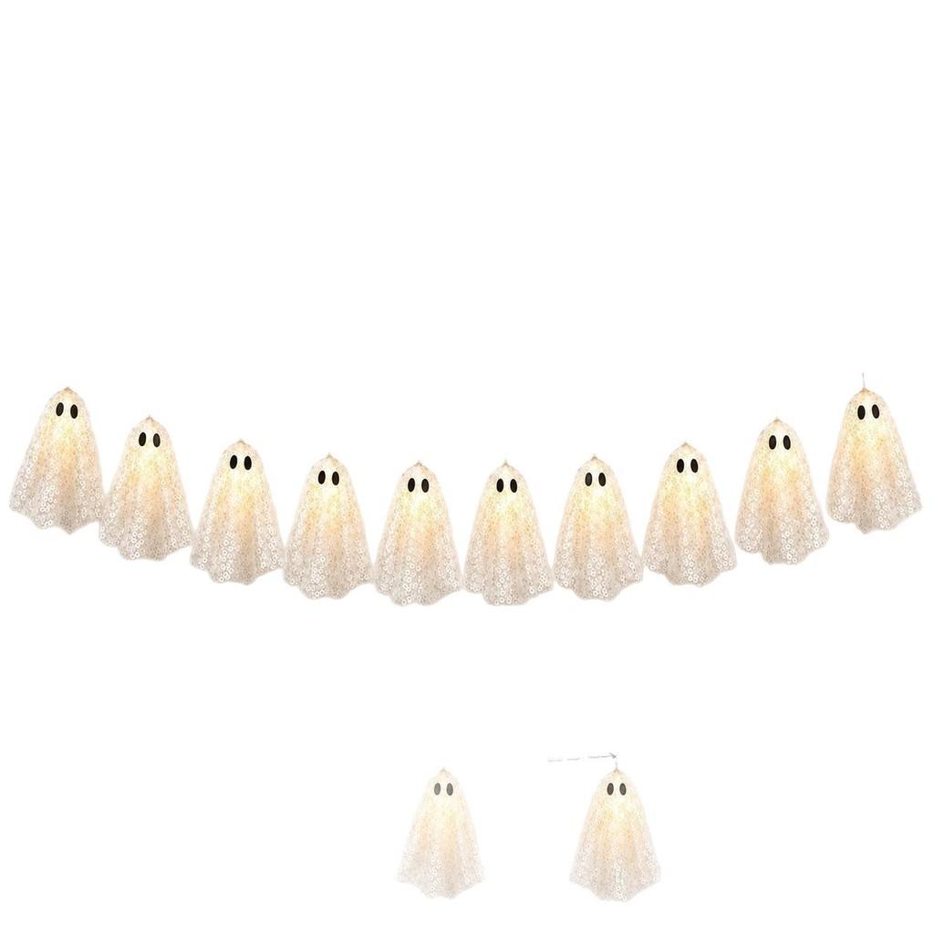 Ghost Garland Led Lighted Lace For Halloween Party Decor And Gift Giving