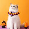 Cat Collar Halloween Costumes for Cats Puppies Knit Witch Hat Neck Piece for Halloween Party Decoration Funny Pumpkin Hat Set