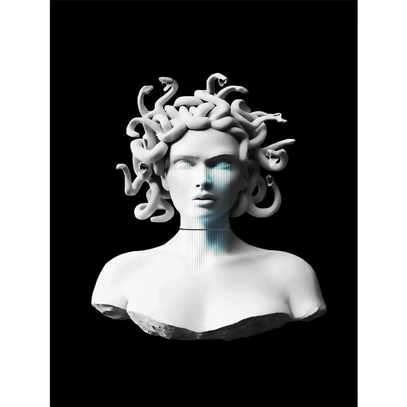 Poster Artistico Medusa di Smeraldo Creature Mitologiche Stampe per Pareti Pittura su Tela Mitologia Greca Moderna per Galleria Decorazioni per la Casa