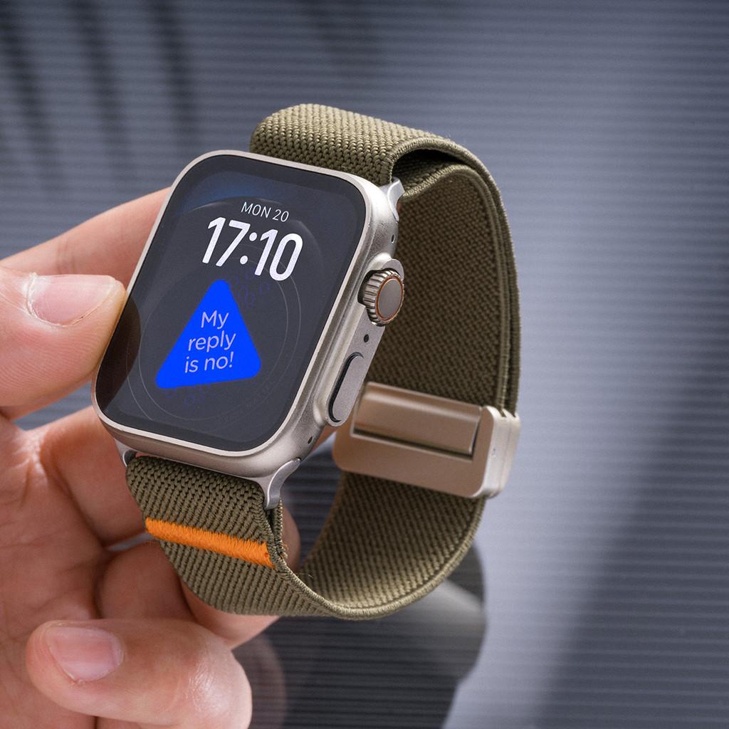 Magnetic Nylon Loop Strap Elastic Bracelet for Apple Watch Ultra 3 49mm Iwatch Series 11 10 9 8 7 6 SE 5 4 46mm 45mm 44mm 42mm