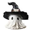 Halloween Ornament Ghost Mage Style Resin Statue Playful Smile Face Figure Lightweight Halloween Party Decor