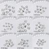 Nail Art Rhinestones Set: Heart, Crooked Heart, White Diamond, Peach Heart, Square, and Transparent Shapes (10 Pieces)