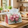 1pc Party Tissue Box, Watercolor Botanical Design, Versatile Tissue Holder Featuring a Pink Protea Flower Bouquet, Perfect for Outdoor Gatherings, Dai