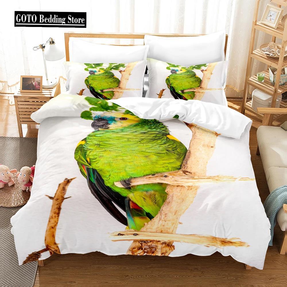 

Милый Постельный Комплект с Попугаями 200x200 Зимние Комплекты Пододеяльников Твин Фул Квин Кинг Комплект для Спальни 100% Бамбуковое Волокно Housse De Couette EU single(135x200cm)