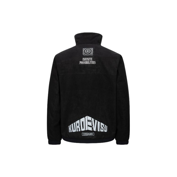 Evisu Multi-Pattern Printed Regular Fit Plush Zip Jacket Men Jacket Black 2EAGNM3JK5012XXPQ