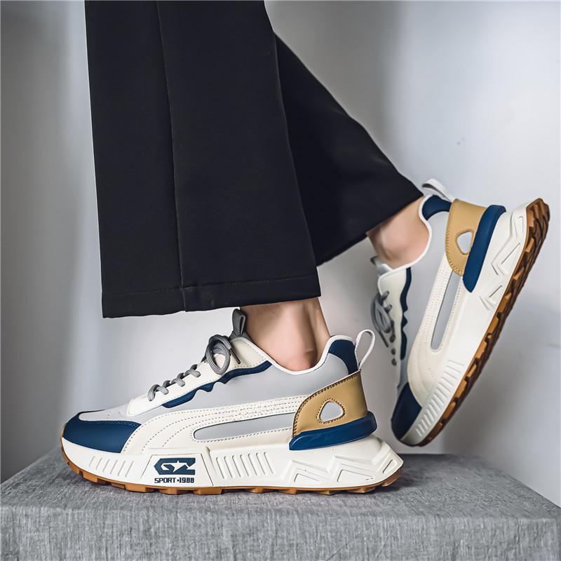 Chunky Sneaker Men Designer Retro Running Shoe Fashion Casual  Leather  Breathable Height Increased Platform Shoes