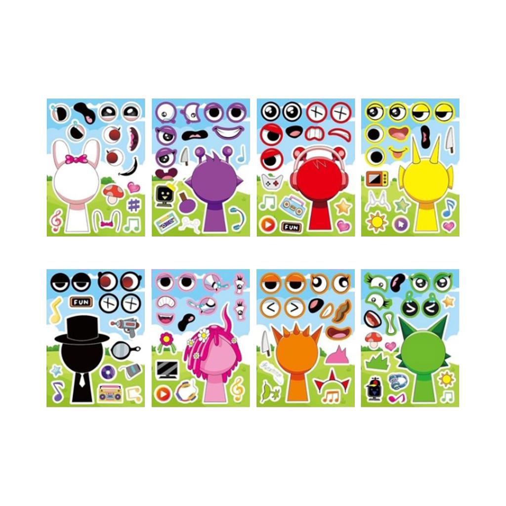 Stickers For Kids, Make Your Own DIY Cartoon Decals As Birthday Gifts, Party Supplies Gifts, Birthday Party Gifts For Boys And Girls Rewards