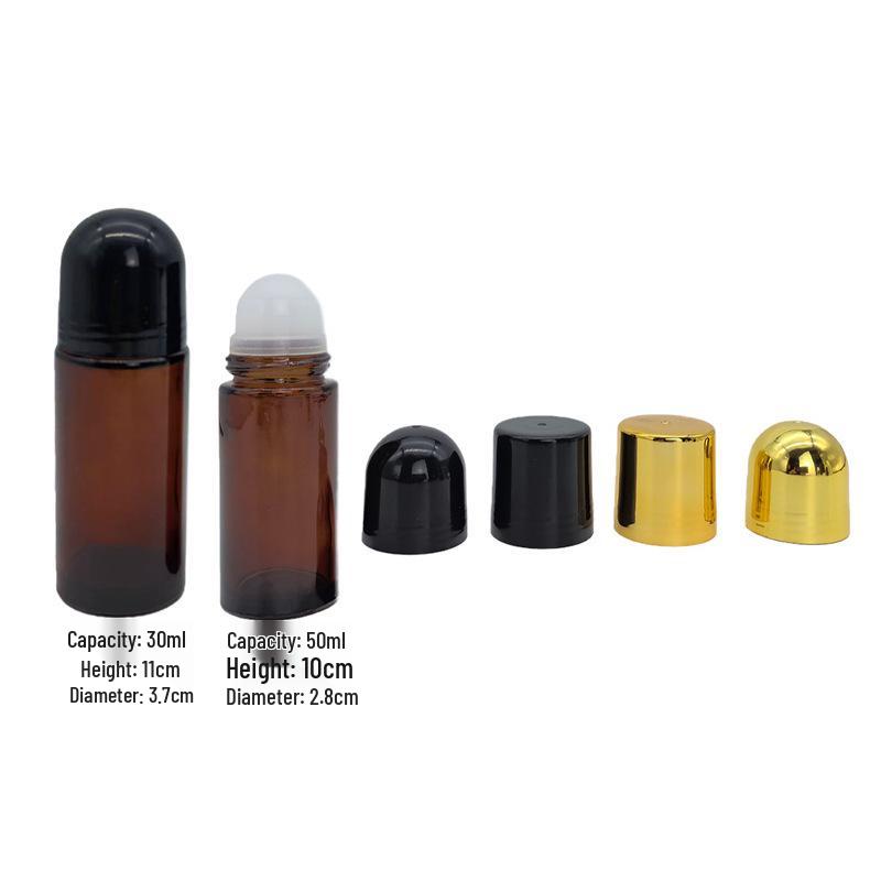 30ml Transparent Glass Rollerball Bottle for Essential Oils and Cosmetics, 50ml Massage Roller Bottle for Medicinal Oils