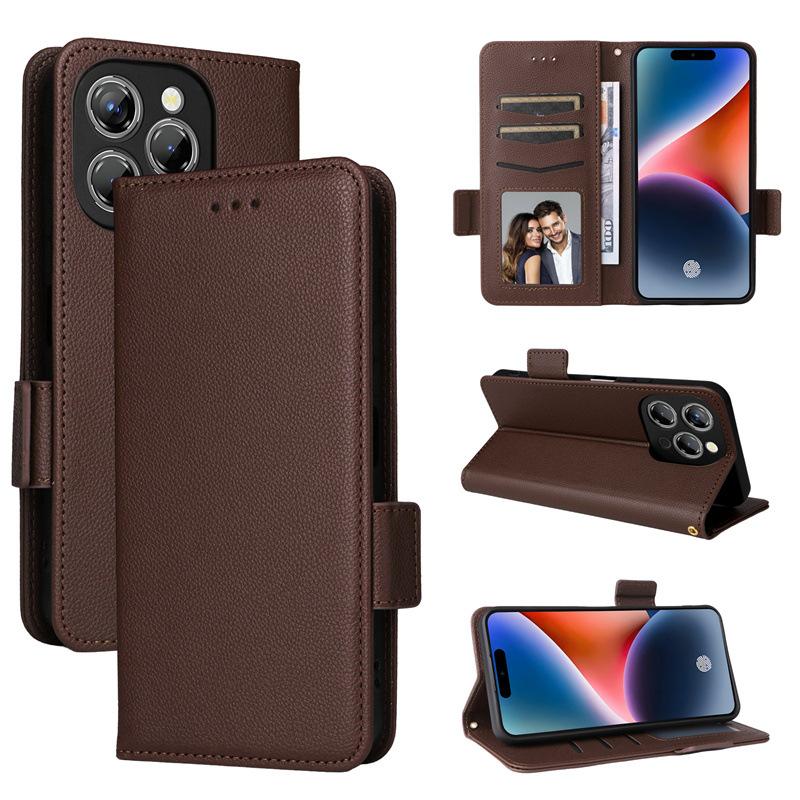 Brieftasche Flip Cover für Oukitel P1 Hülle Lychee Muster Leder Magnetischer Flip Folio Stand Telefonhülle mit Kartenhalter