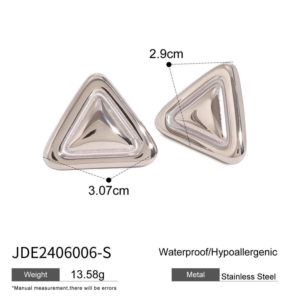 Chubby Triangle Earrings: 18k Gold Stainless Steel, Non-Fading, Hypoallergenic Jewelry